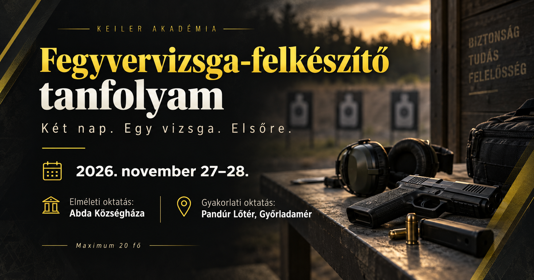 Keiler Akadémia · Fegyvervizsga-felkészítő tanfolyam