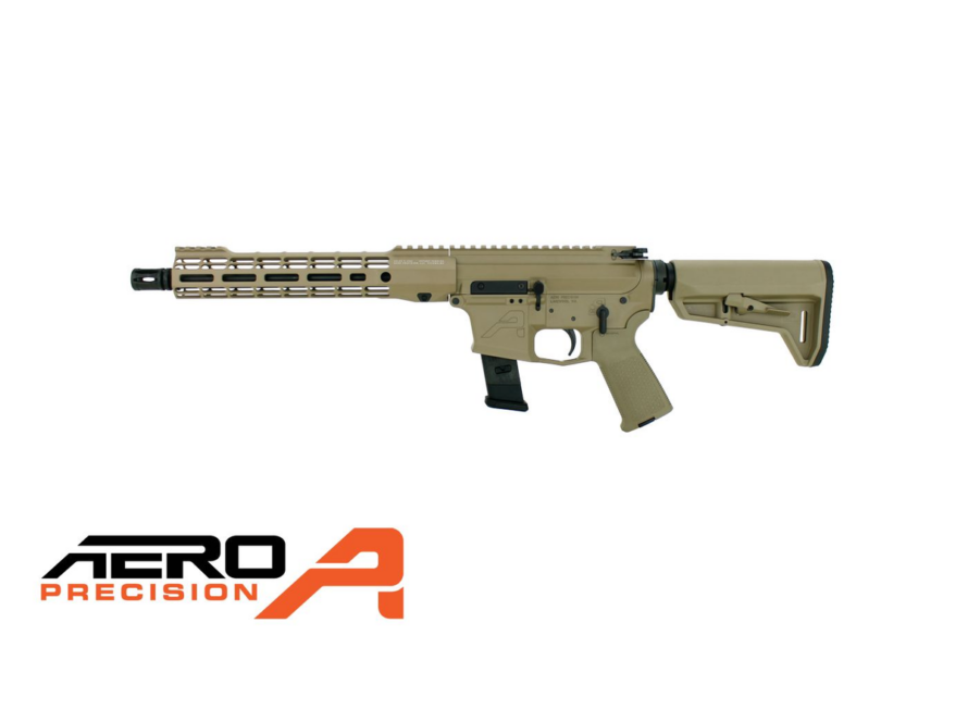 Aero Precision EPC-9 S-ONE 9×19 mm félautomata PCC karabély, 11 hüvelykes csővel, 10,5 hüvelykes ATLAS S-ONE előaggyal és Magpul FDE válltámasszal