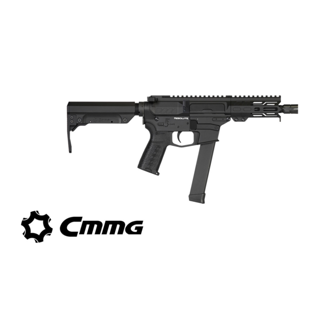 CMMG RESOLUTE MkGs 9×19 mm kompakt PCC Armor Black kivitelben, 5 hüvelykes csővel, EML4 előaggyal és RIPSTOCK válltámasszal