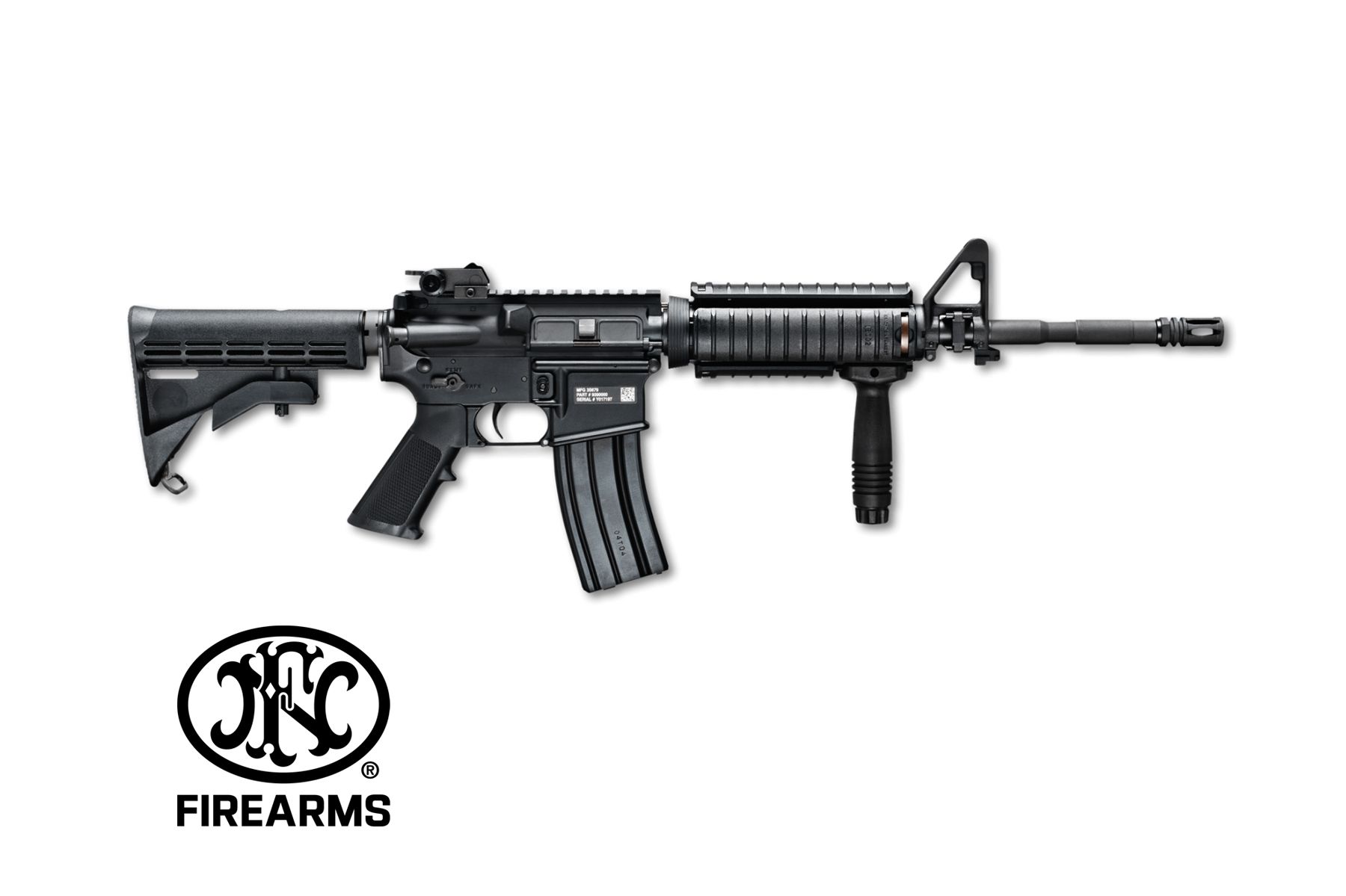 FN M4A1 Military Collector 5,56×45 mm NATO félautomata karabély Knight's Armament RAS Quad Rail előaggyal és M4 teleszkópos válltámasszal