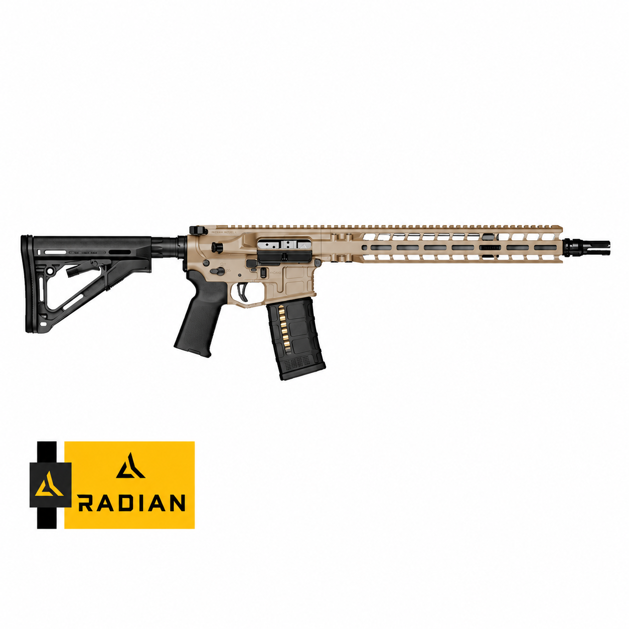 Radian Weapons Model 1 .223 Wylde 14,5 hüvelykes félautomata AR-15 karabély, Flat Dark Earth színben