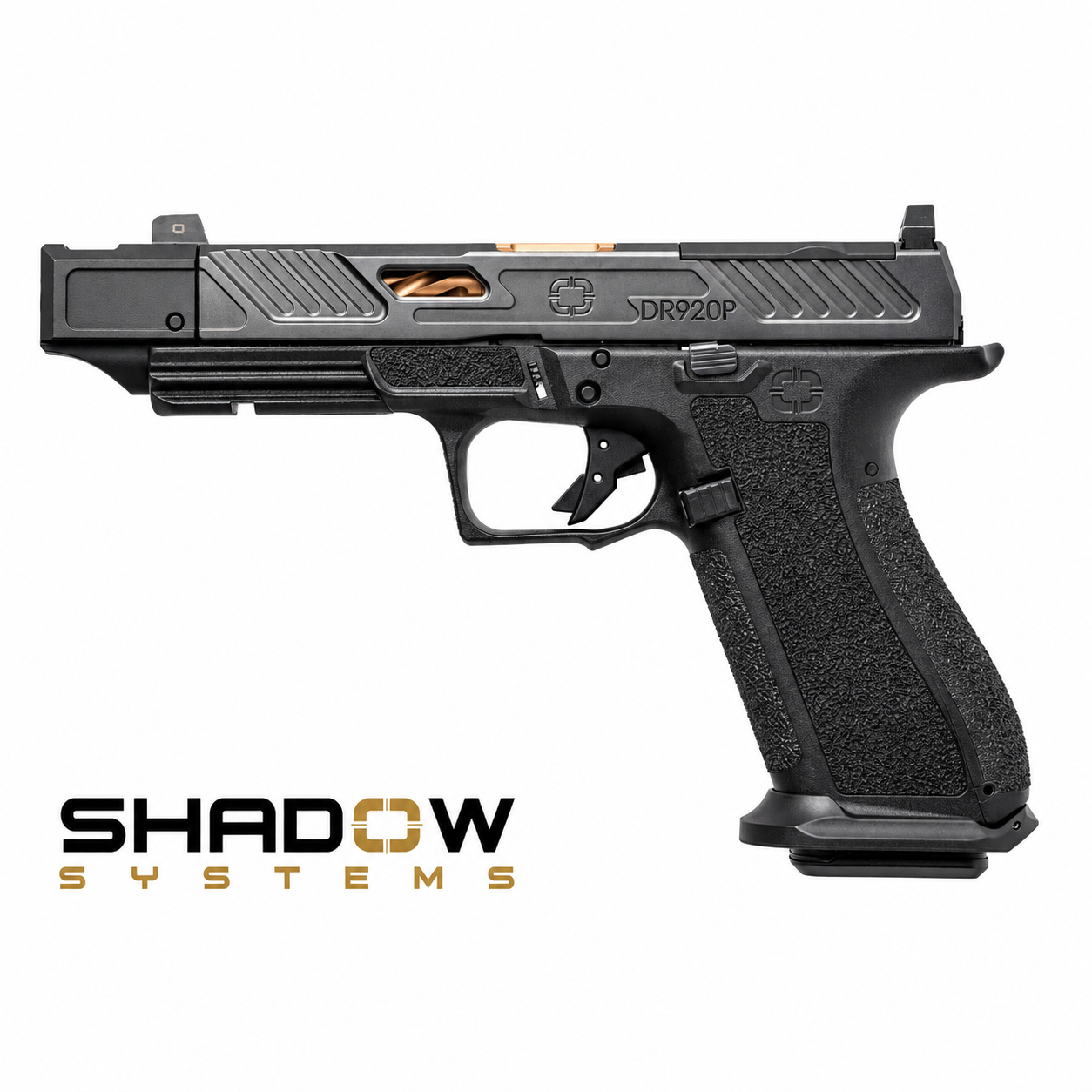 Shadow Systems DR920P Elite 9mm kompenzátoros pisztoly, bronzszínű csővel és Elite szánkialakítással