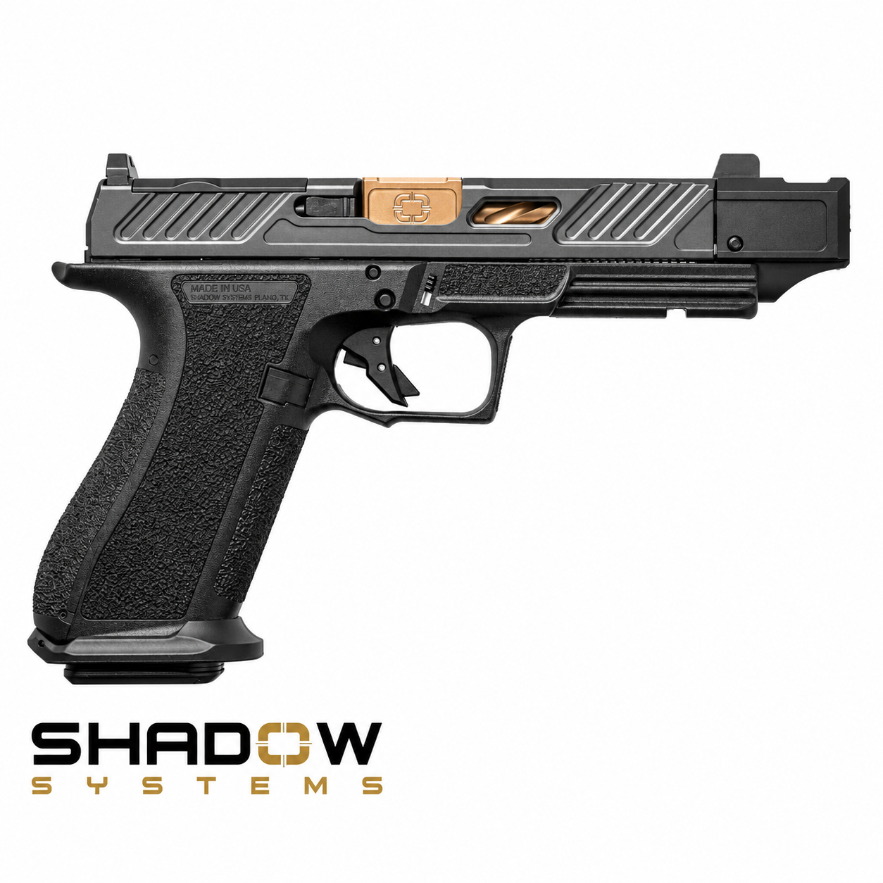 Shadow Systems DR920P Elite 9mm kompenzátoros pisztoly, bronzszínű csővel és Elite szánkialakítással