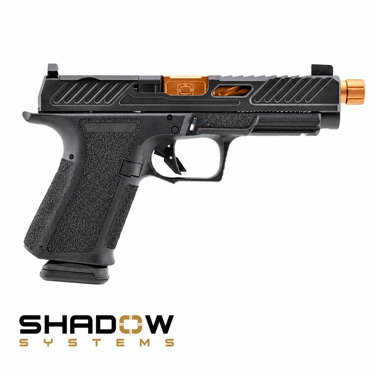 Shadow Systems MR920L Elite 9mm pisztoly, bronzszínű menetes csővel, hosszított Elite szánnal és optikafogadással